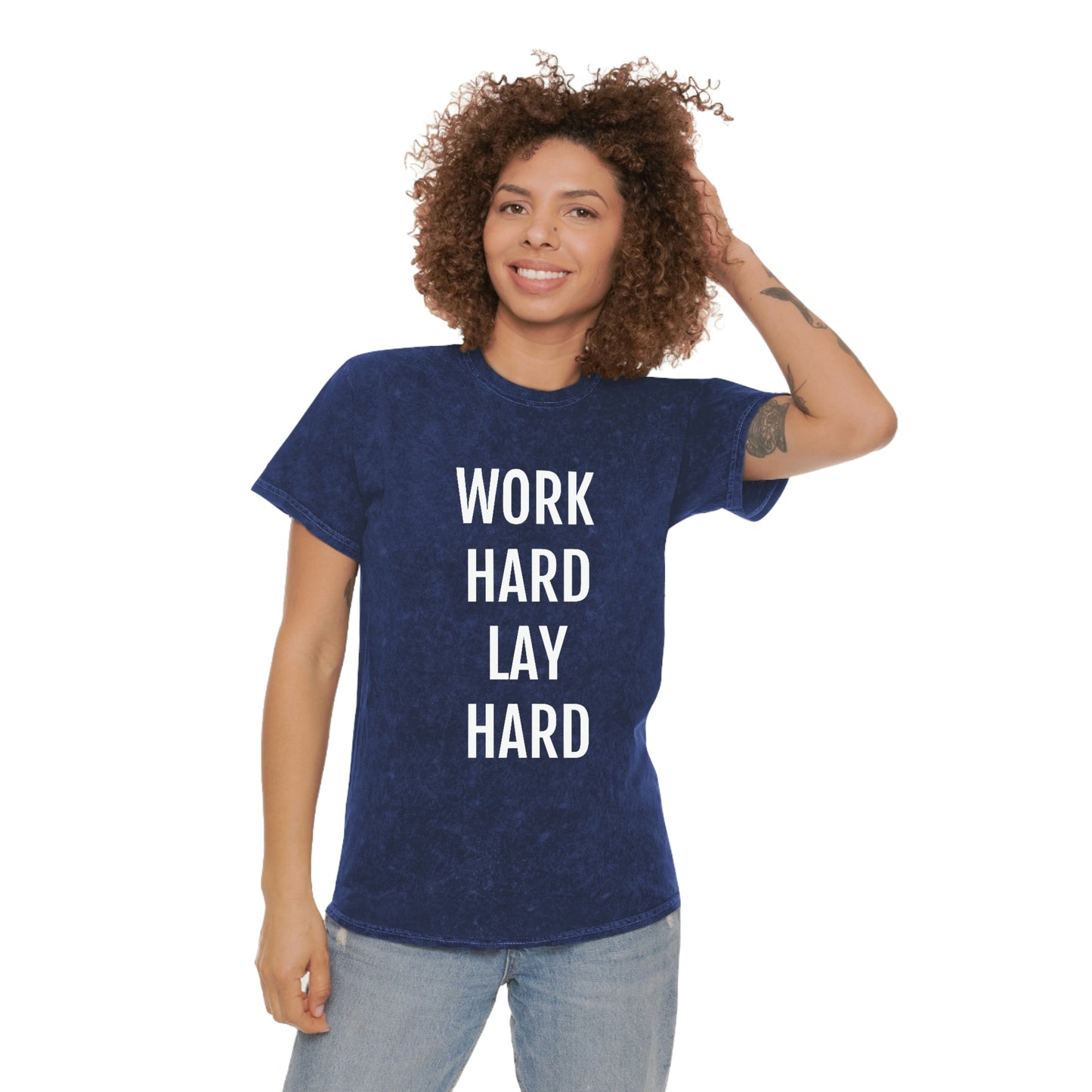 Work Hard, Lay Hard Unisex Mineral Wash T-Shirt